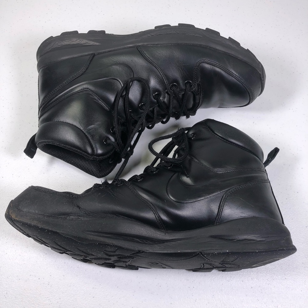 NIKE ACG MENS MANOA Black LEATHER BOOTS 454350-003 - Picture 3 of 8